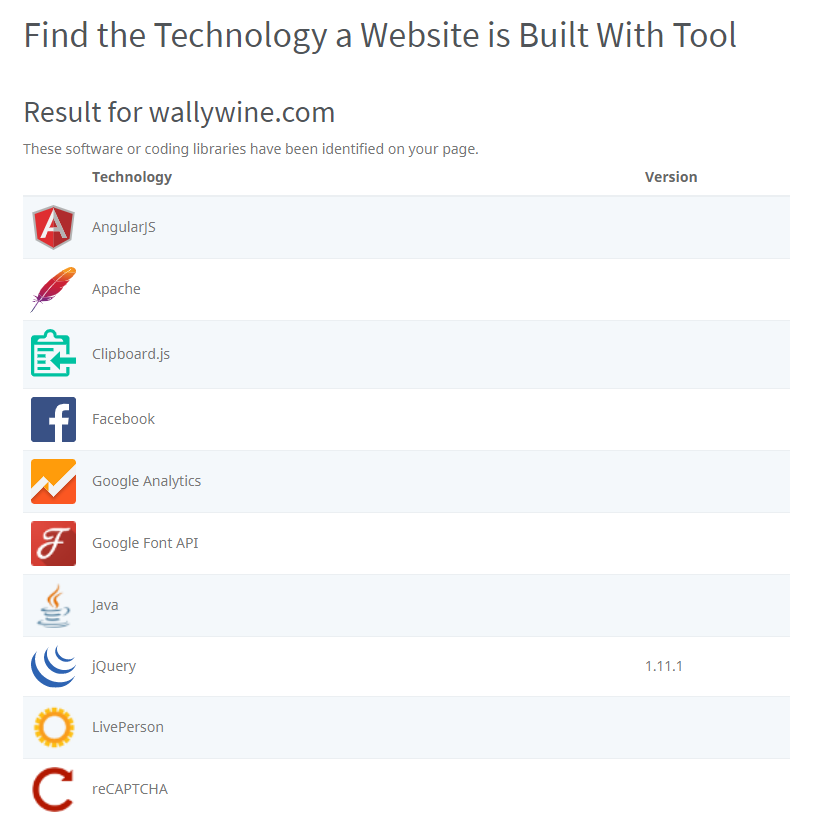 Ferramenta para Descobrir a Tecnologia com que um Site foi Construído